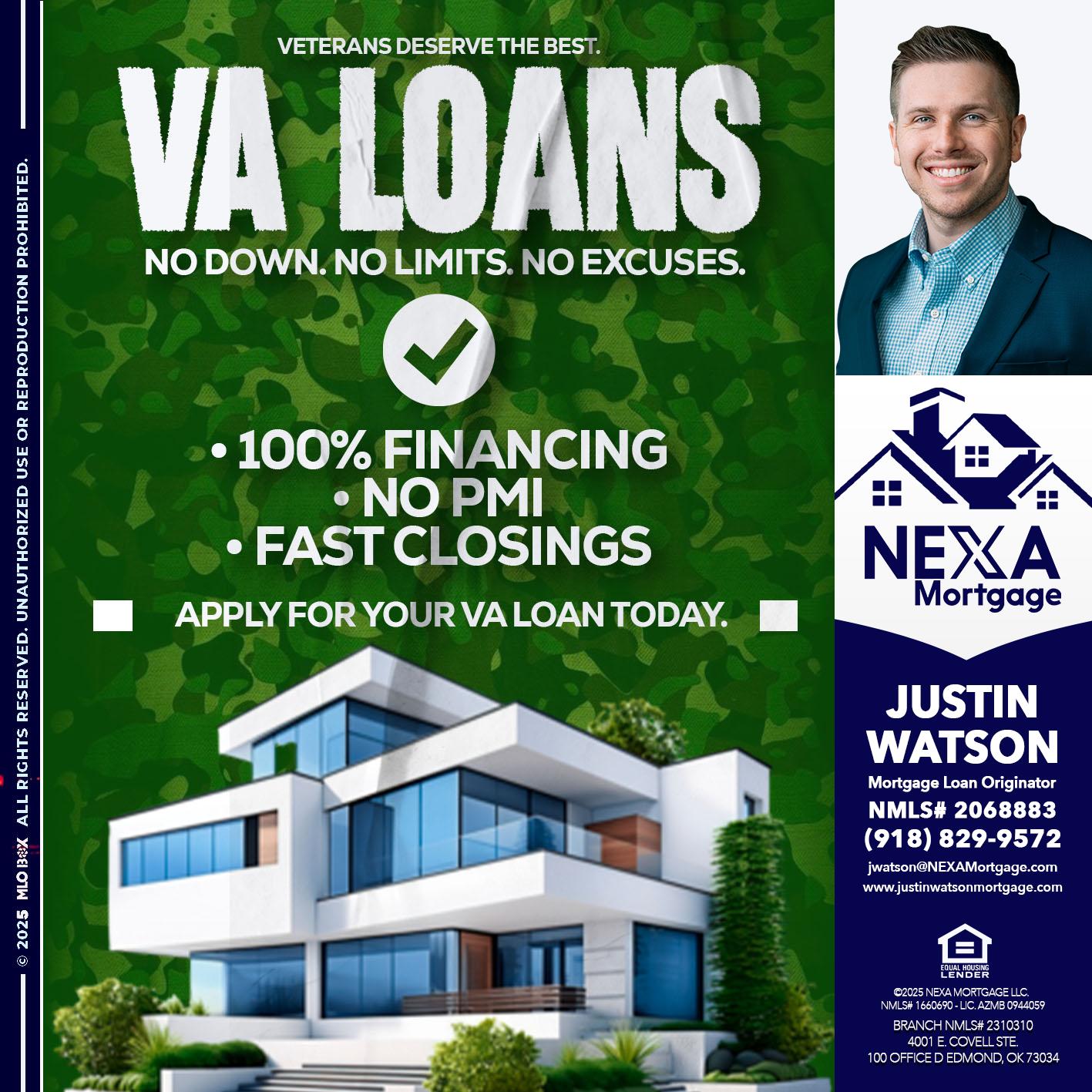 VA LOANS - Justin Watson -Mortgage Loan Originator