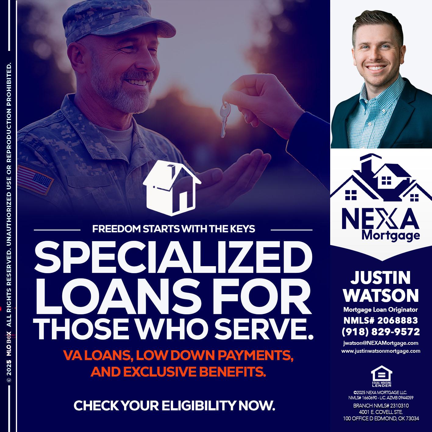 SPECIALIZED LOANS - Justin Watson -Mortgage Loan Originator