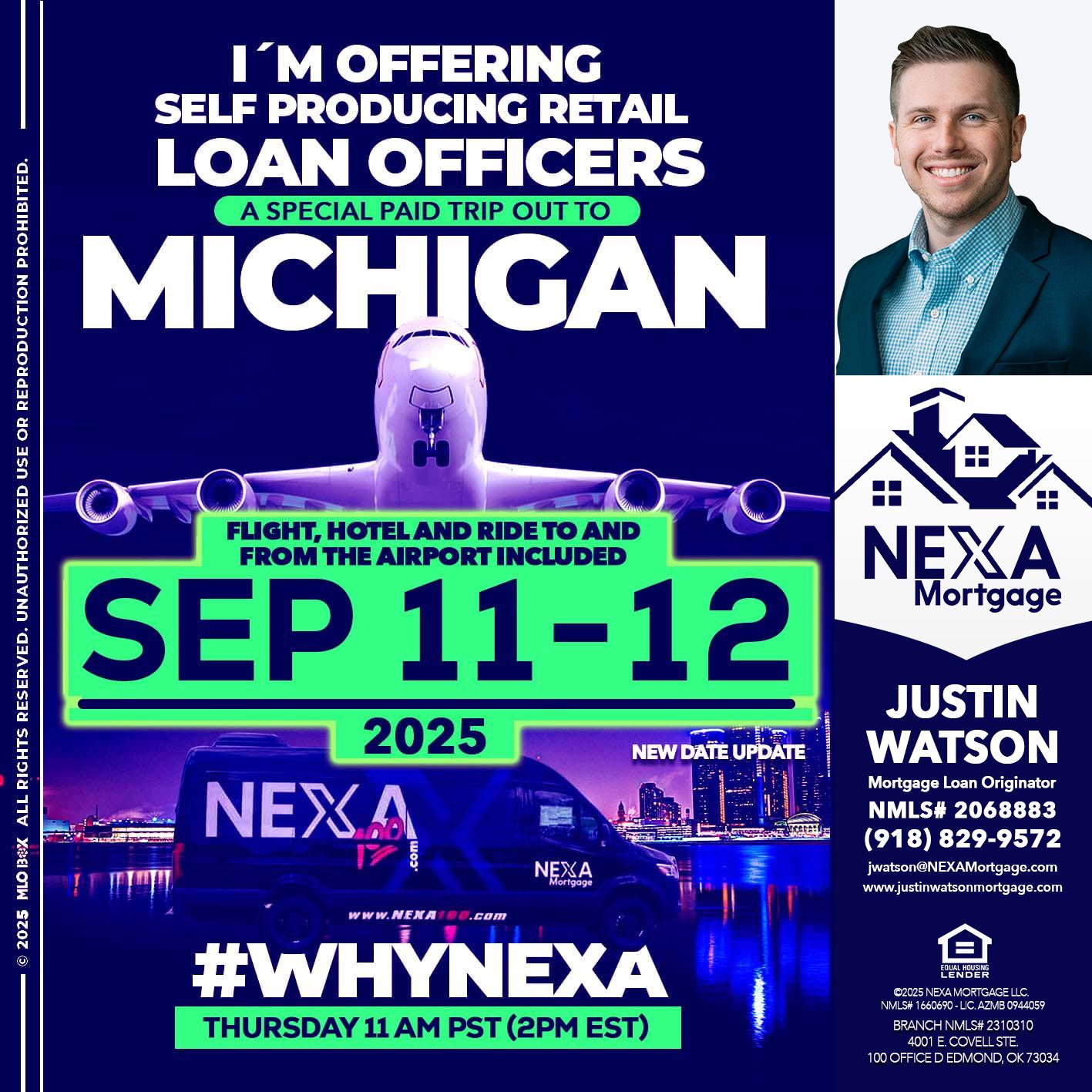 michigan sep 11-12 - Justin Watson -Mortgage Loan Originator