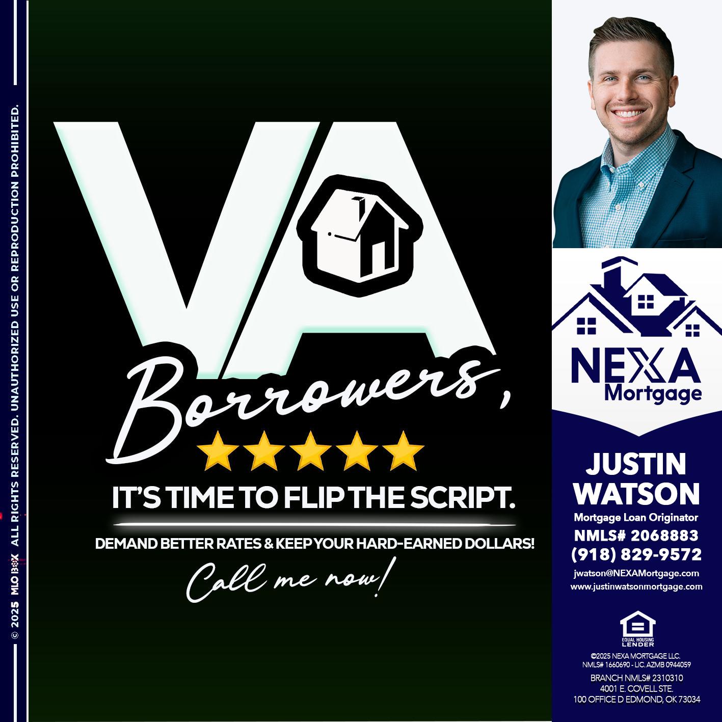 VA BORROWERS - Justin Watson -Mortgage Loan Originator