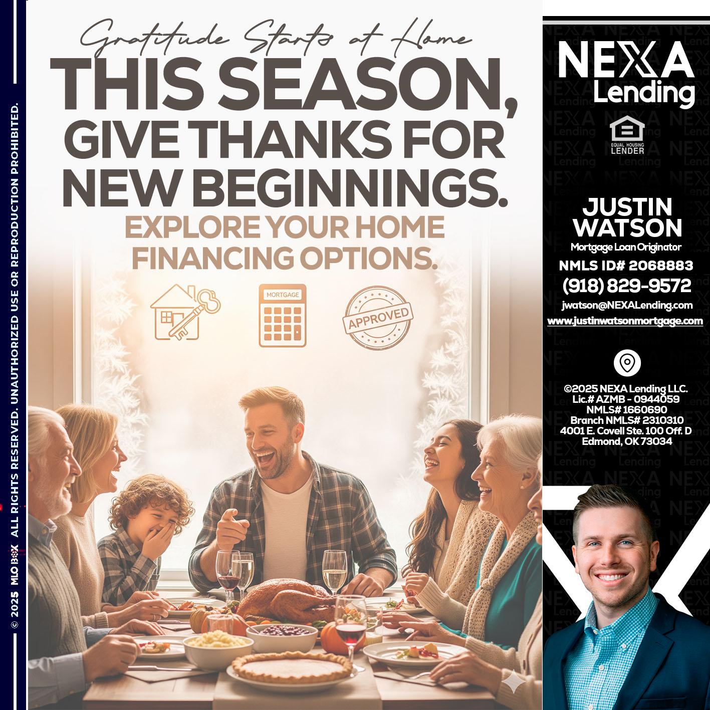 THIS SEASON - Justin Watson -Mortgage Loan Originator