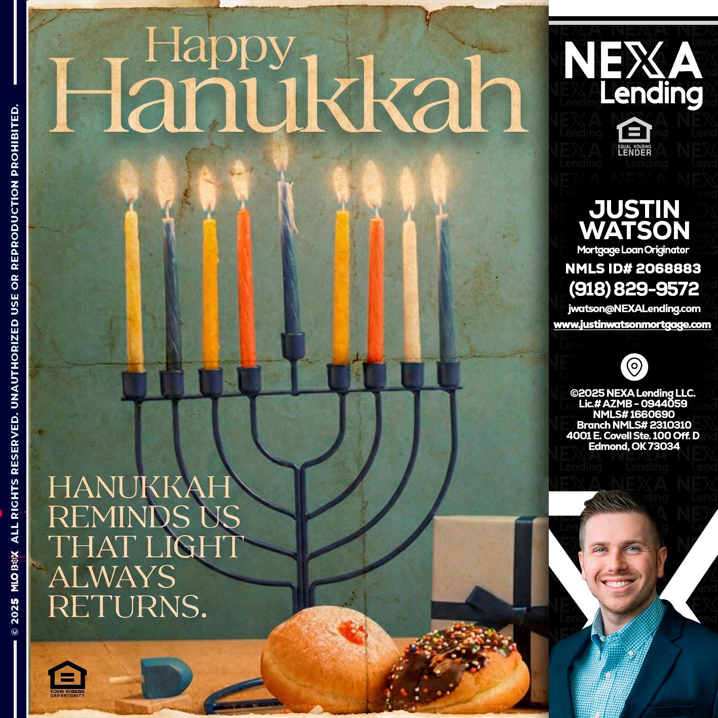 HAPPY HANUKKAH - Justin Watson -Mortgage Loan Originator