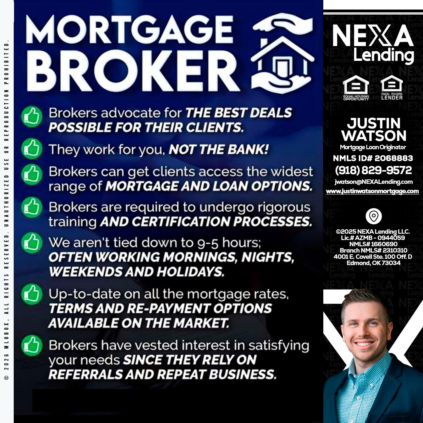 MORTGAGE BROKER - Justin Watson -Mortgage Loan Originator