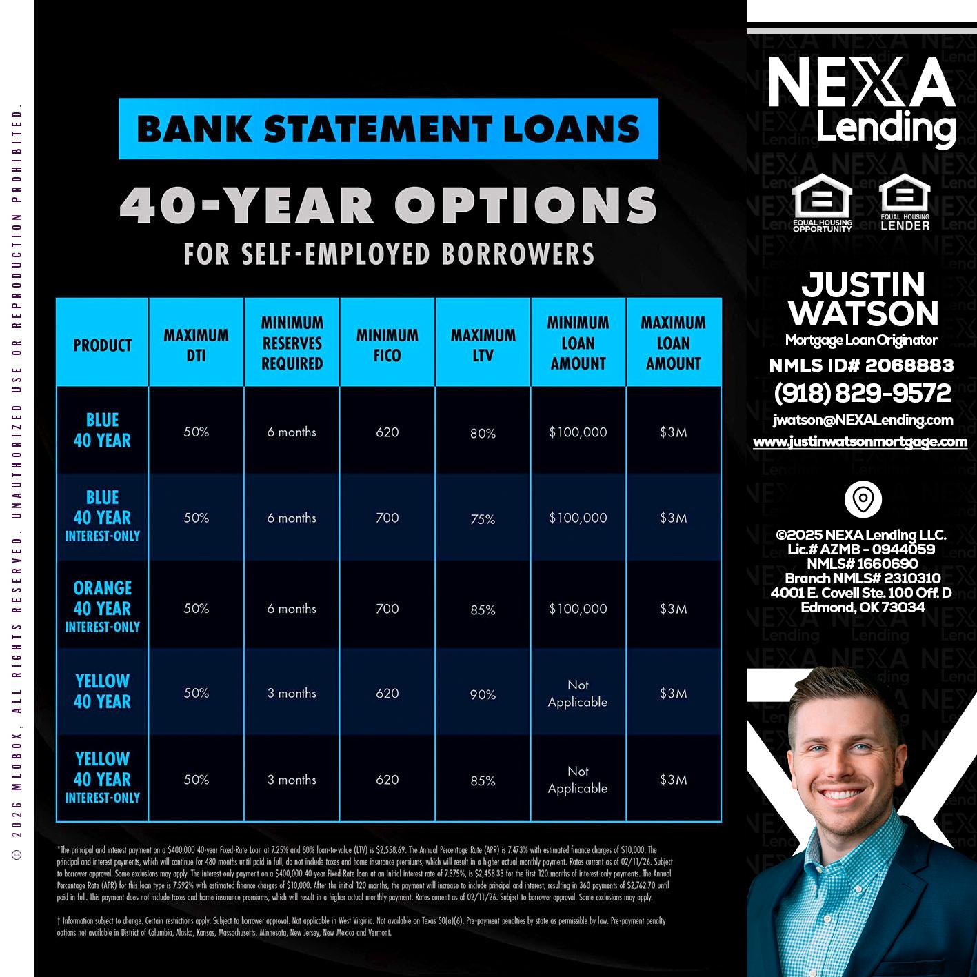 40 YR. OPTIONS - Justin Watson -Mortgage Loan Originator