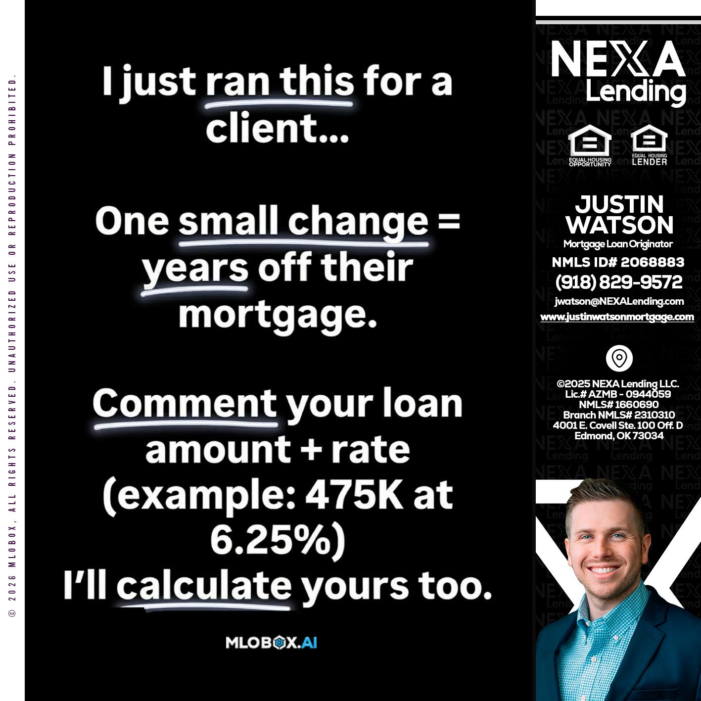 I JUST RAN - Justin Watson -Mortgage Loan Originator