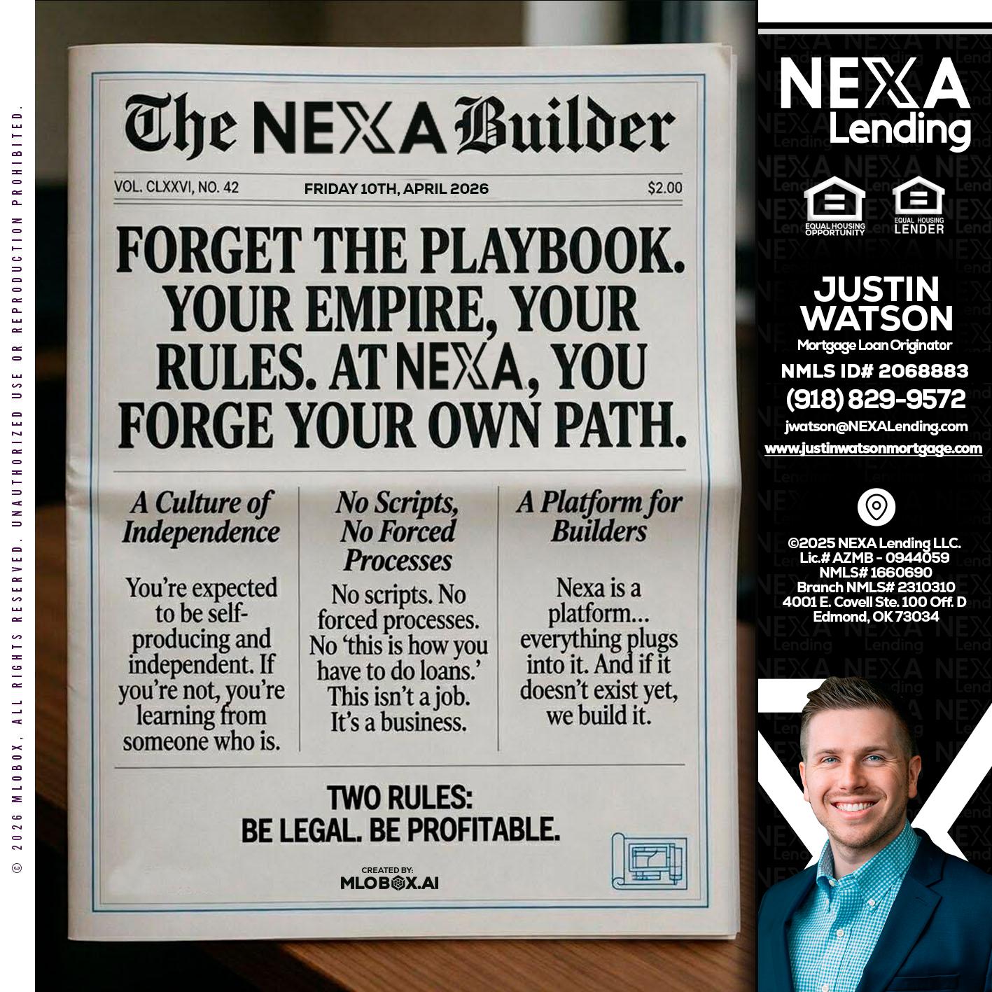 THE NEXA BUILDER - Justin Watson -Mortgage Loan Originator