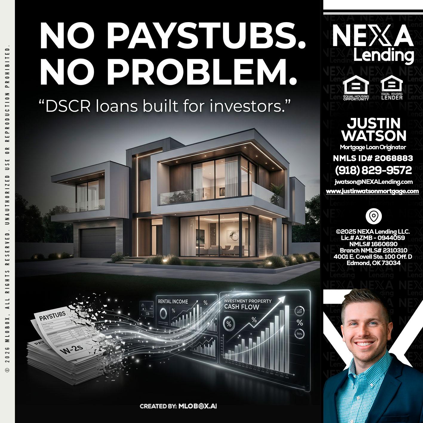 no paystub - Justin Watson -Mortgage Loan Originator